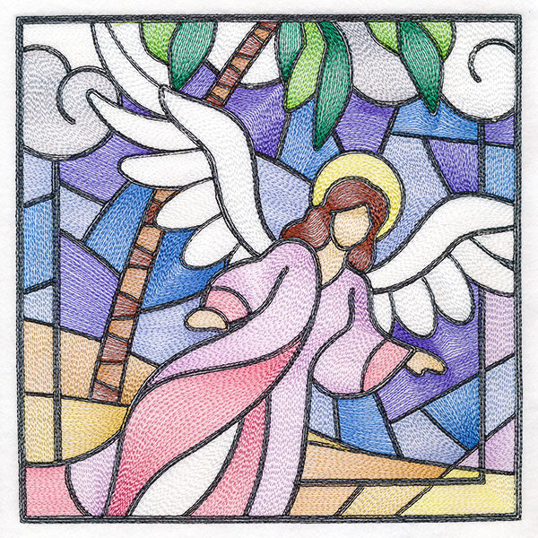 Classic Stained Glass Nativity Scene - Heavenly Angel 1 - Image 9