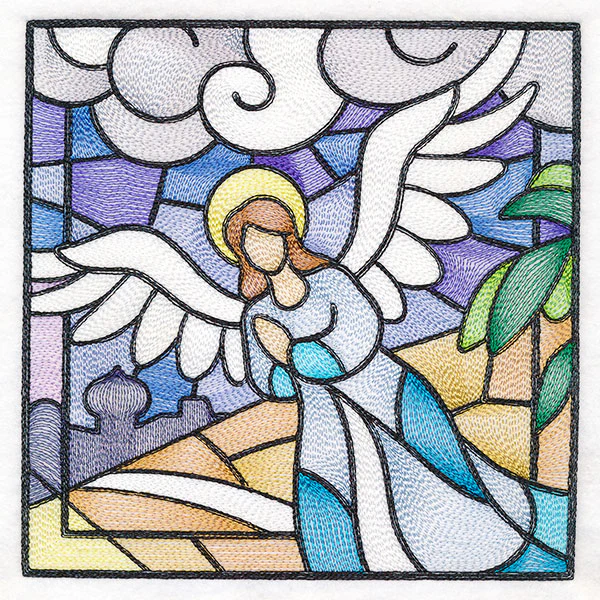 Classic Stained Glass Nativity Scene - Heavenly Angel 2 - Image 3