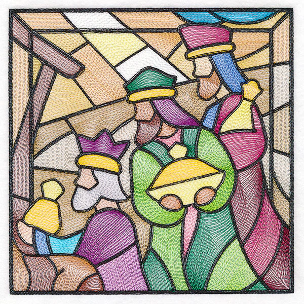 Classic Stained Glass Nativity Scene - Three Wise Men - Image 3