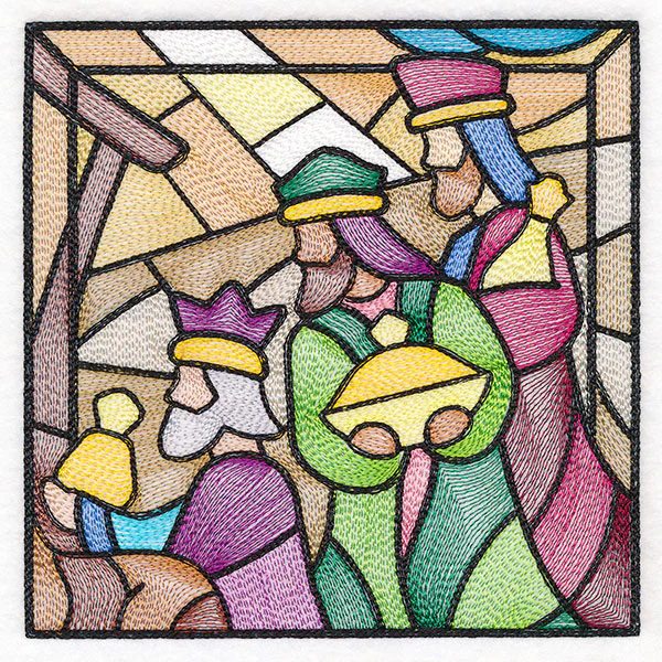 Classic Stained Glass Nativity Scene - Three Wise Men - Image 5