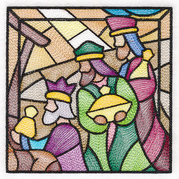 Classic Stained Glass Nativity Scene - Three Wise Men - Image 7