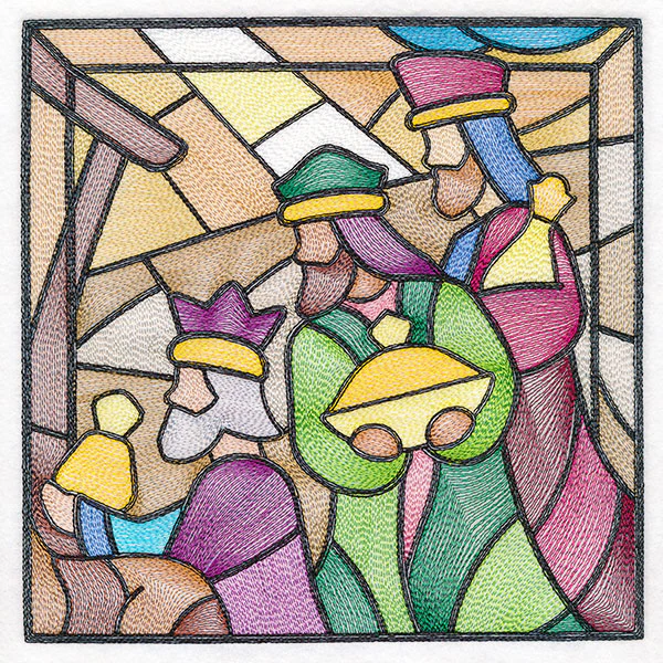 Classic Stained Glass Nativity Scene - Three Wise Men - Image 9