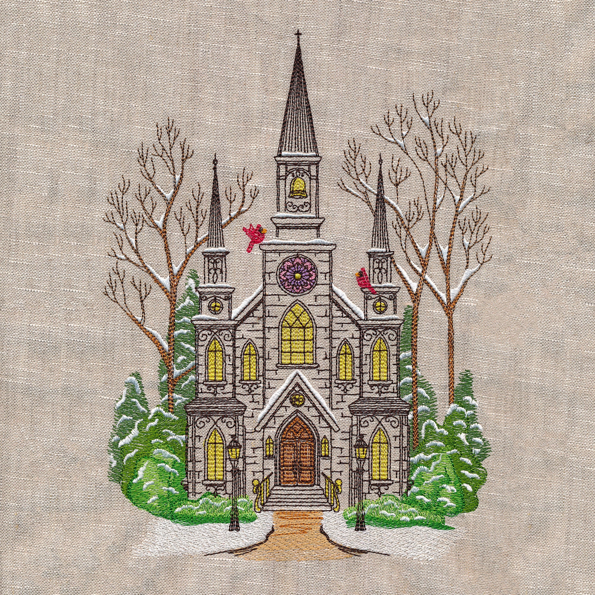 Classic Winter Church Scene - Image 4