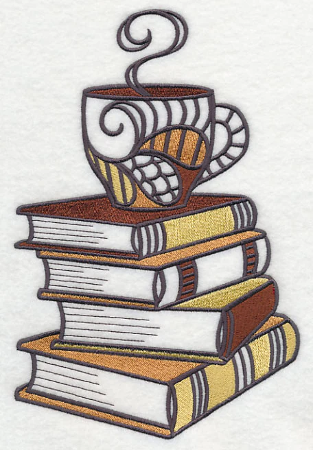 Coffee and Book Stack - Image 2