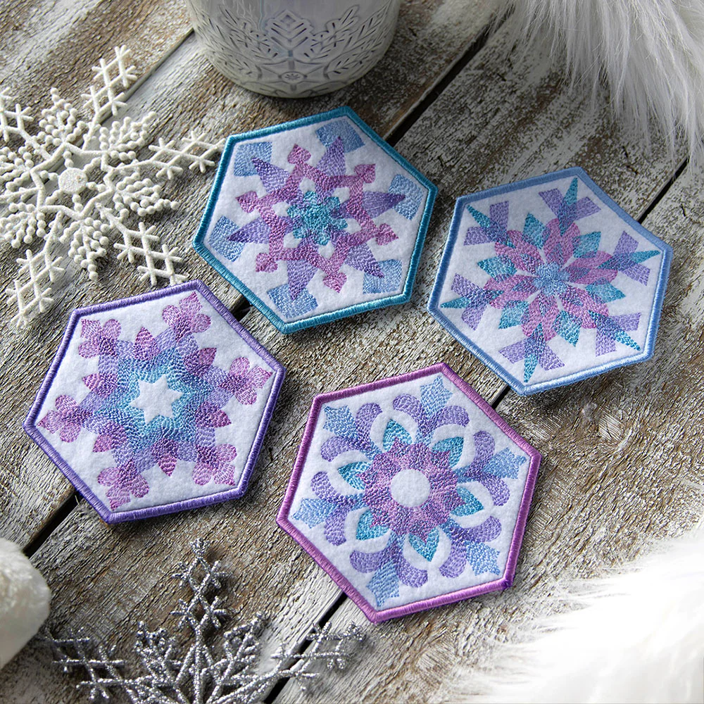 Color Theory Snowflake 1 Coaster (In-the-Hoop) - Image 3