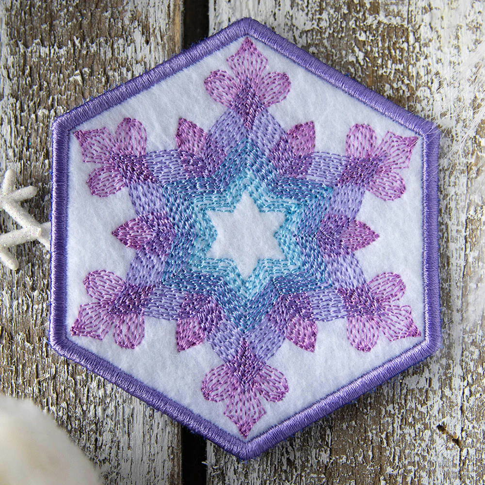 Color Theory Snowflake 2 Coaster (In-the-Hoop) - Image 4
