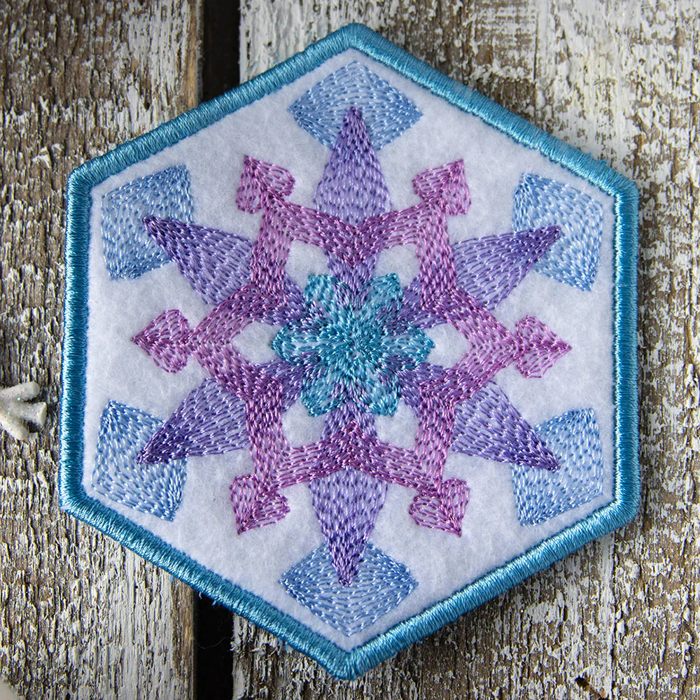 Color Theory Snowflake 3 Coaster (In-the-Hoop) - Image 4