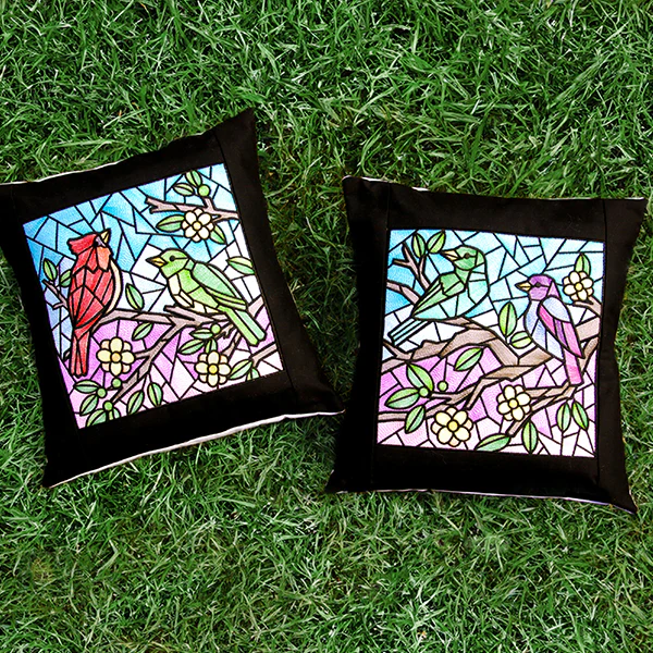 Colorful Birds Stained Glass Square 1 - Image 4