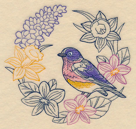 Colors of Spring Bluebird Wreath - Image 3