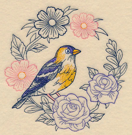 Colors of Spring Goldfinch Wreath - Image 3