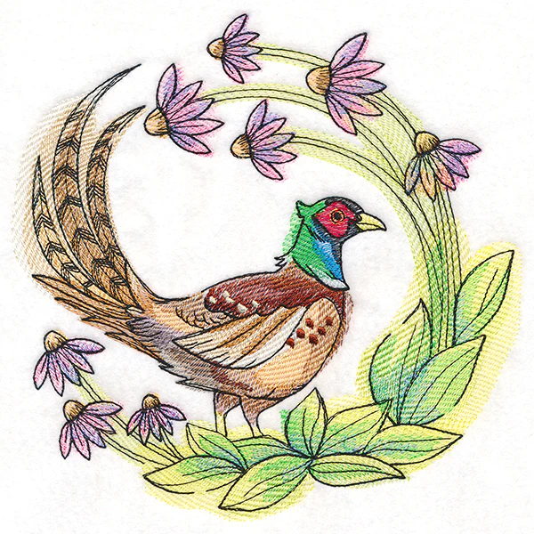 Coneflower Blooms Pheasant - Image 8