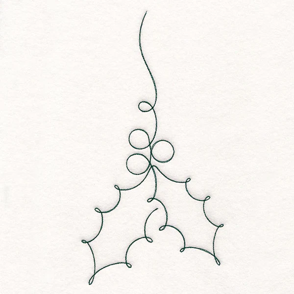 Continuous Linework Christmas Borders - Holly & Berries