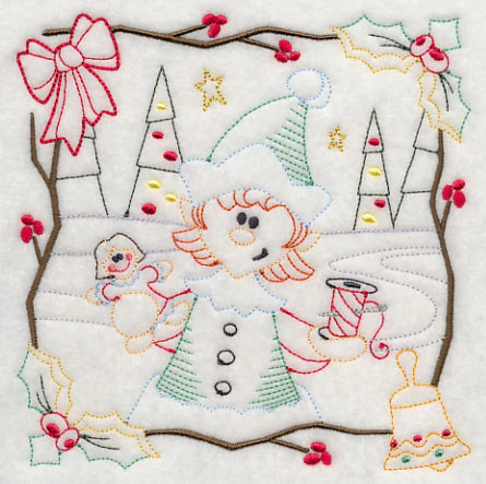 Country Christmas Square - Girl Elf (Vintage) - Image 3