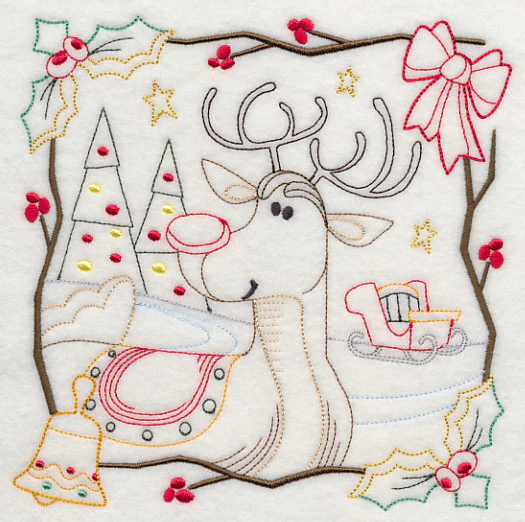 Country Christmas Square - Rudolph (Vintage) - Image 2