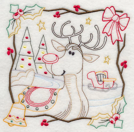 Country Christmas Square - Rudolph (Vintage) - Image 3