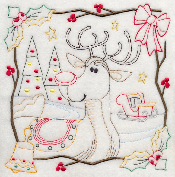 Country Christmas Square - Rudolph (Vintage) - Image 6