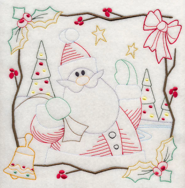 Country Christmas Square - Santa (Vintage)