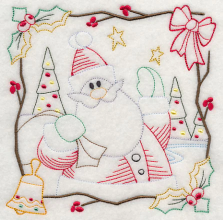 Country Christmas Square - Santa (Vintage) - Image 3