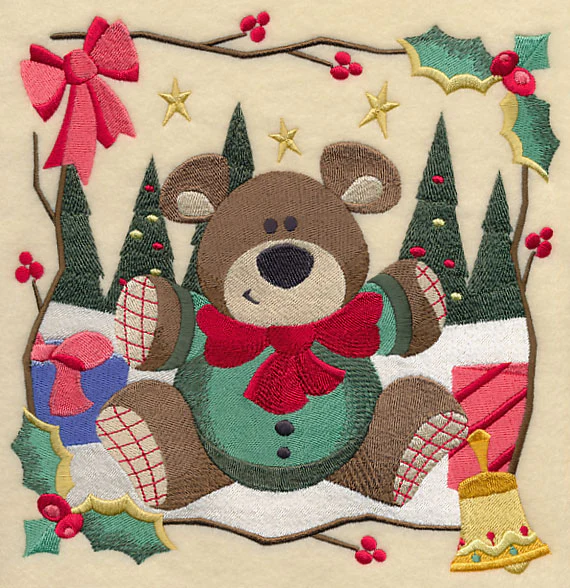 Country Christmas Square - Teddy Bear - Image 6