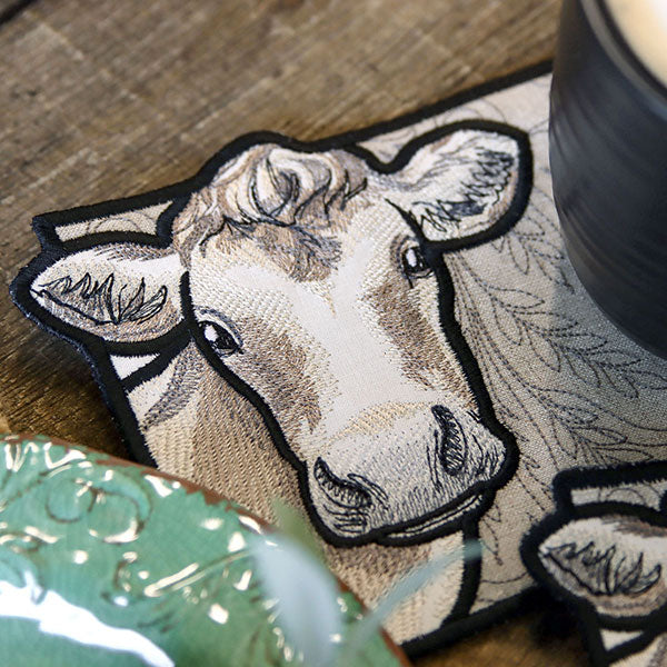 Country Farm Cow Mug Rug (In-the-Hoop) - Image 9