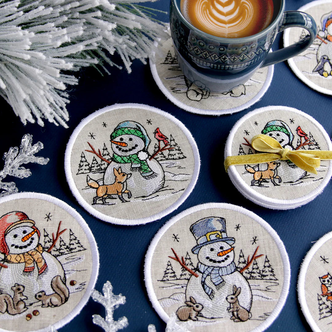 Country Snowman Coaster - Bunny Rabbits - Image 2