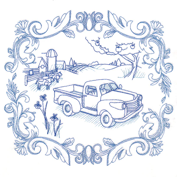 Countryside Farm Scene - Retro Truck - Image 9