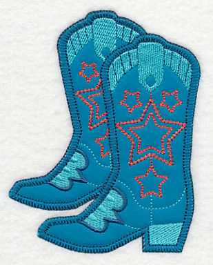 Cowboy Boot Pair with Stars (Heirloom Applique) - Image 2