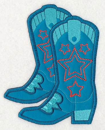 Cowboy Boot Pair with Stars (Heirloom Applique) - Image 4