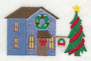 Cozy Christmas Village Wreath Shop - Image 2