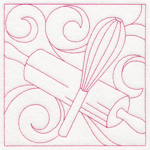 Cozy Kitchen Quilting - Whisk and Rolling Pin (Double Run) - Image 3