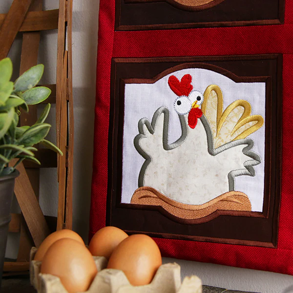 Crazy Coop Chicken Square - Bertha (Quilt Block) - Image 3