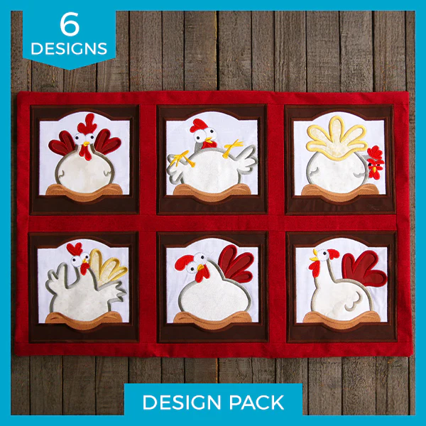 Crazy Coop Chicken Squares (Quilt Block) Design Pack - Image 11