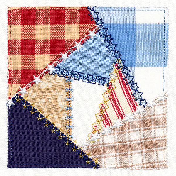Crazy Patchwork Americana Quilt Block (In-the-Hoop) - Image 5