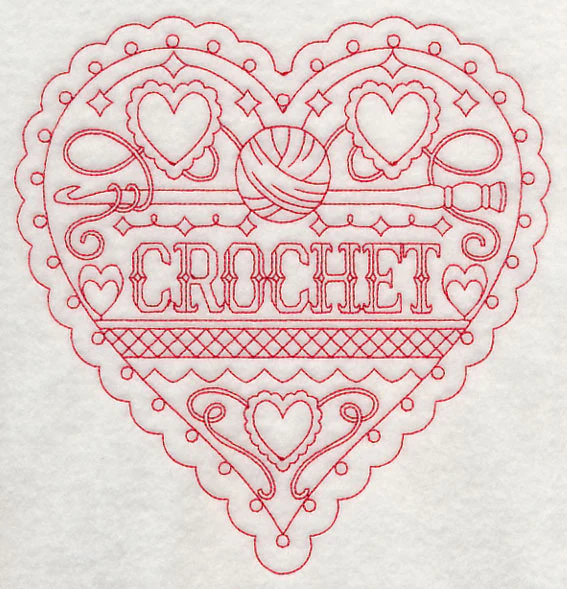 Crochet Heart (Redwork) - Image 5