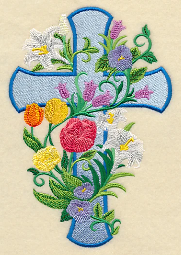Cross and Spring Flowers - Image 3