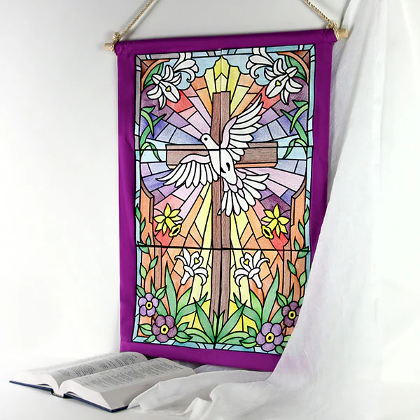 Cross & Dove Stained Glass Window Easter Scene 5 - Image 8