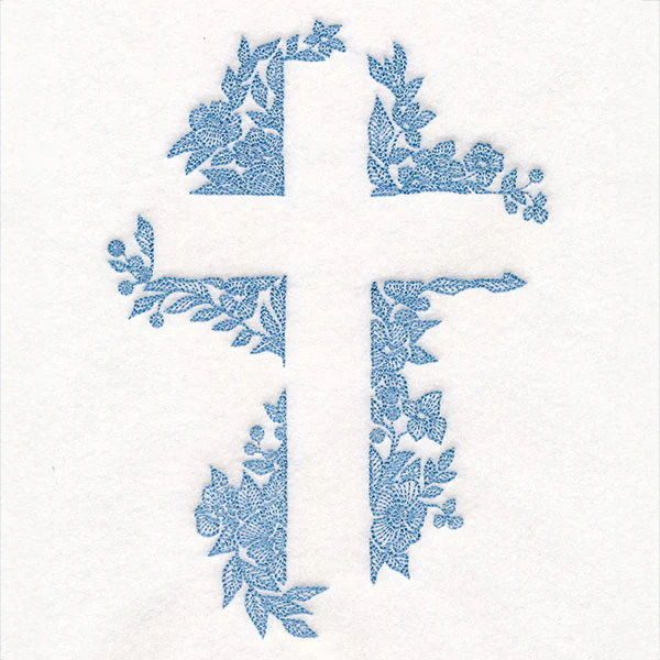 Cross in Flowers (Embossed) - Image 12