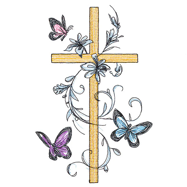 Cross with Butterfly Filigree - Image 3