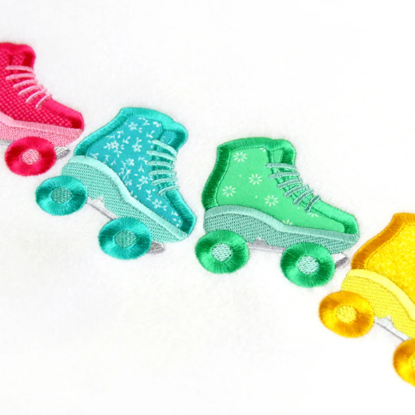 Cruisin' Roller Skate Border (Applique) - Image 2