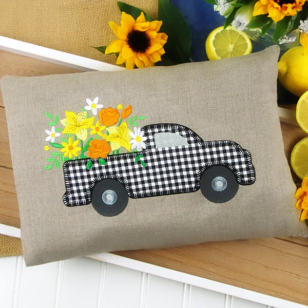 Cruising Floral Retro Truck (Heirloom Applique) - Image 2