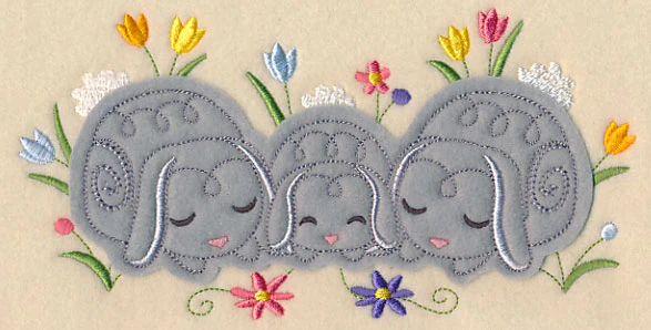 Cuddling Bunny Family (Crafty Cut Applique) - Image 2