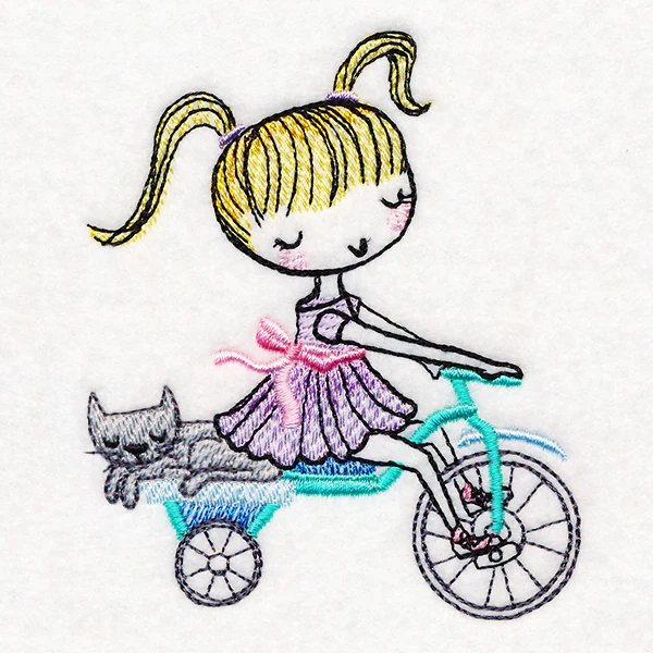 Cycling Little Sister & Kitty - Image 2
