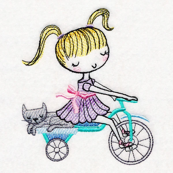 Cycling Little Sister & Kitty - Image 4