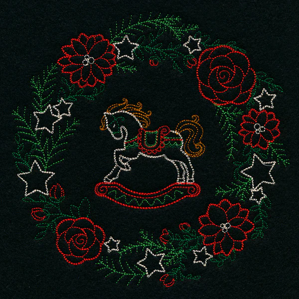 Dainty Rocking Horse Wreath (Vintage) - Image 2