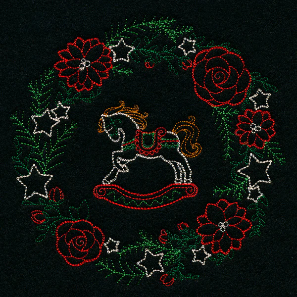 Dainty Rocking Horse Wreath (Vintage) - Image 3