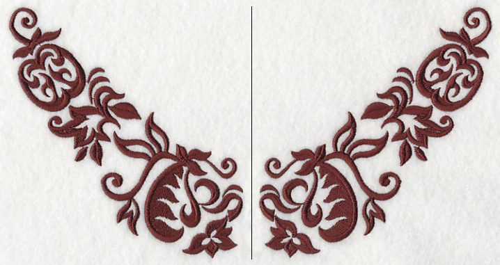 Damask Pumpkins Neckline (V-Neck) (Split)