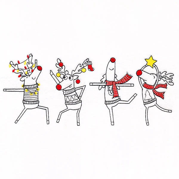 Dance Party Reindeer Border