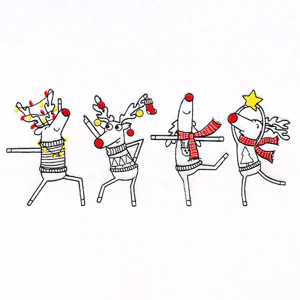 Dance Party Reindeer Border - Image 2