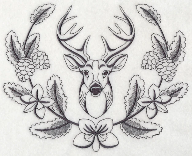 Deer Buck and Woodsy Laurel