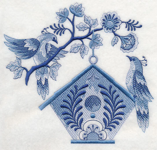 Delft Blue Birdhouse 1 - Image 4